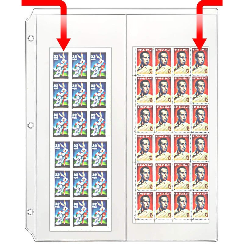 STORE SMART StoreSMART - Rack Cards/Envelopes Binder Page for 3-Ring Binders - Two 4 "" x 11"" Pockets - Clear Vinyl Plastic - 25 Pack - RMC830-25 - Image 2